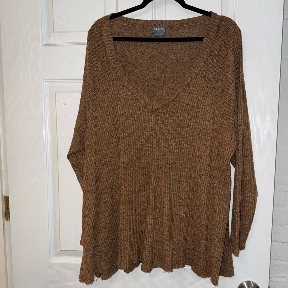 Arula Women's Brown V-Neck Sweater